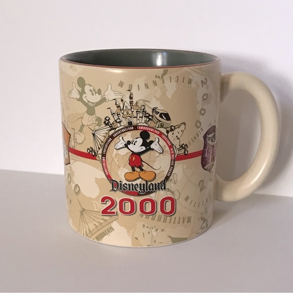 Disney Other - Disneyland Mickey Mouse 2000 Millennium Coffee Tea Soup Mug 16oz Ceramic